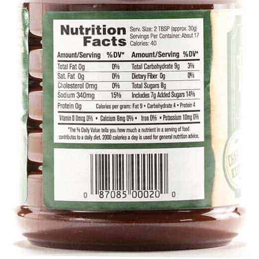 Charlie's Select Barbecue Sauce - rear label 1
